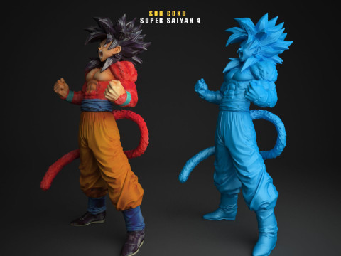Son Goku Super Saiyan 4 Model Cetak 3D