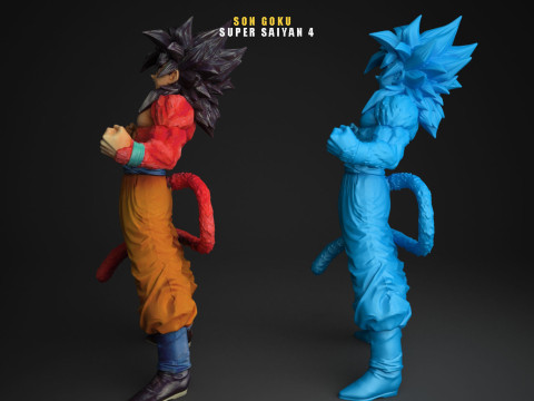 Son Goku Super Saiyan 4 Model Cetak 3D