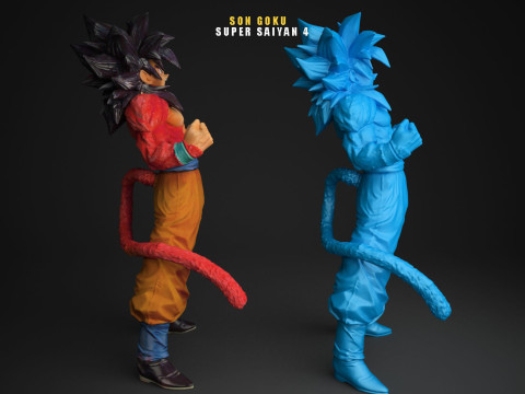 Son Goku Super Saiyan 4 Model Cetak 3D