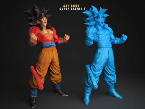 Son Goku Super Saiyan 4 Model Cetak 3D
