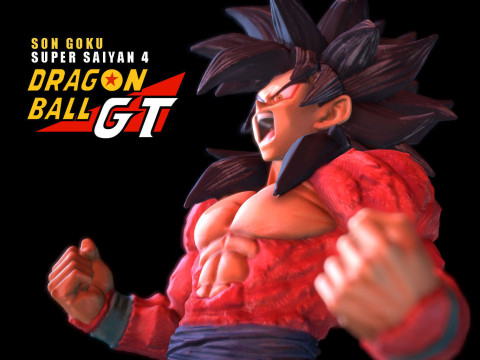 Son Goku Super Saiyan 4 Model Cetak 3D