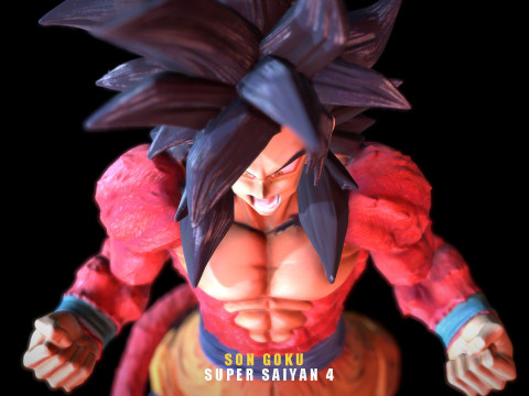 Son Goku Super Saiyan 4 Model Cetak 3D