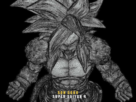 Son Goku Super Saiyan 4 Model Cetak 3D