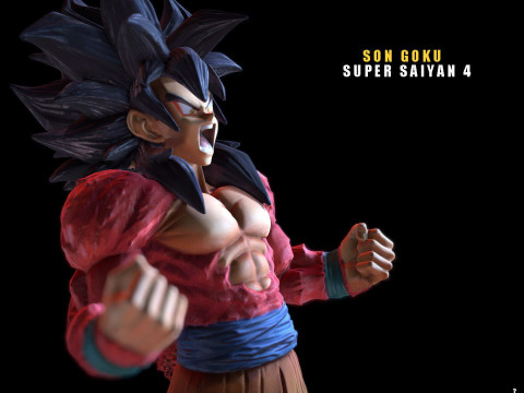 Son Goku Super Saiyan 4 Model Cetak 3D