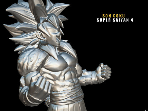 Son Goku Super Saiyan 4 Model Cetak 3D