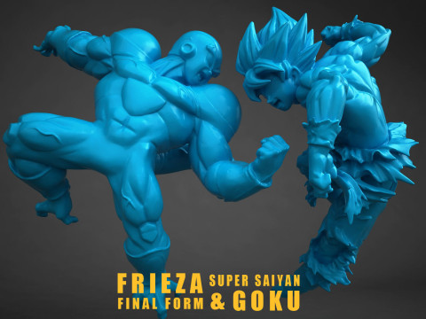 Frieza Final Form vs Super Saiyan Goku 3D Print Model