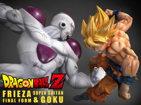 Frieza Final Form vs Super Saiyan Goku 3D Print Model