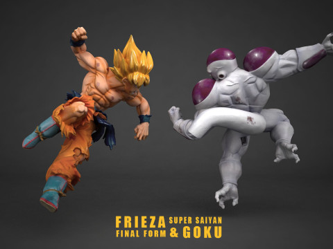 Frieza Final Form vs Super Saiyan Goku 3D Print Model