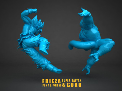 Frieza Final Form vs Super Saiyan Goku 3D Print Model