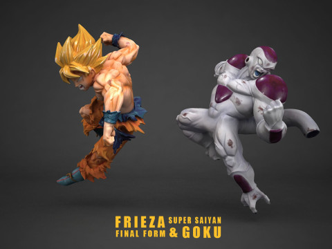 Frieza Final Form vs Super Saiyan Goku 3D Print Model