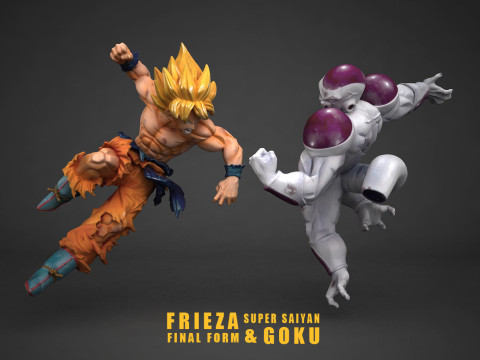 Frieza Final Form vs Super Saiyan Goku 3D Print Model