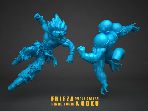 Frieza Final Form vs Super Saiyan Goku 3D Print Model