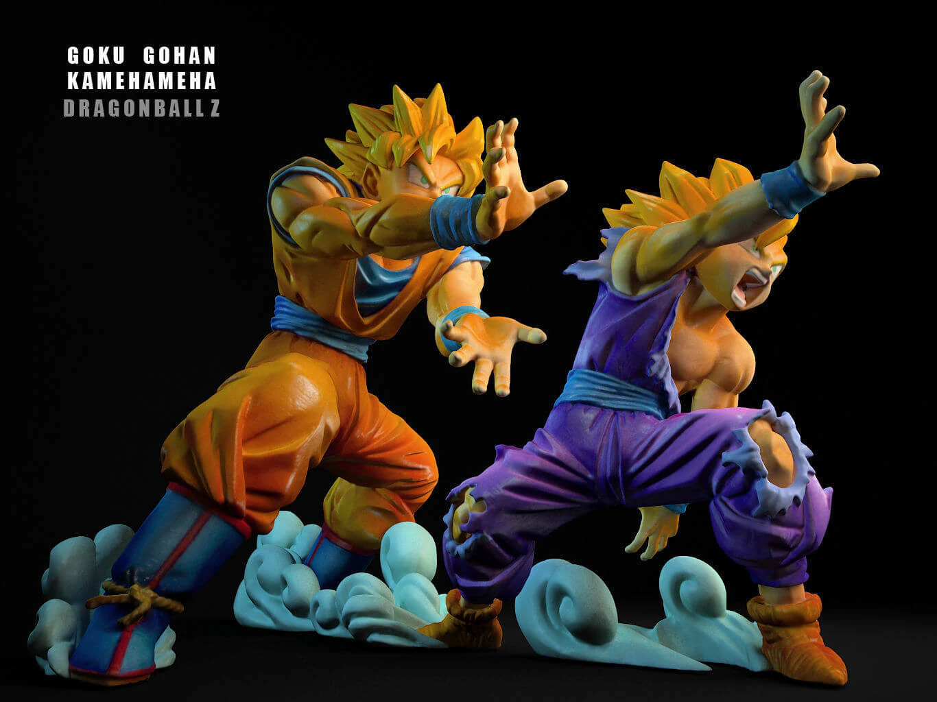 Goku Gohan Kamehameha 3D Print Model .c4d .max .obj .3ds .fbx .stl .blend 