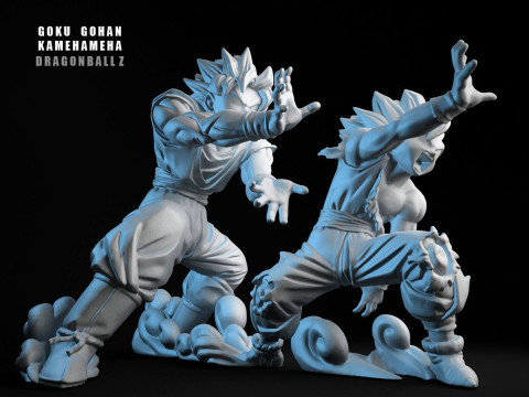 Goku Gohan Kamehameha Modelo de Impressão 3D