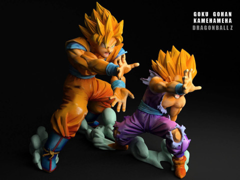 Goku Gohan Kamehameha Modelo de Impressão 3D