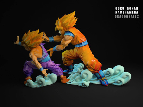 Goku Gohan Kamehameha Modelo de Impressão 3D
