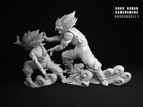Goku Gohan Kamehameha Modelo de Impressão 3D