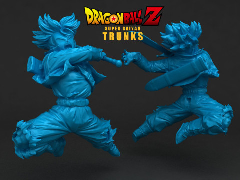 Super Saiyan Trunks Model Cetak 3D