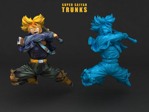 Super Saiyan Trunks Model Cetak 3D