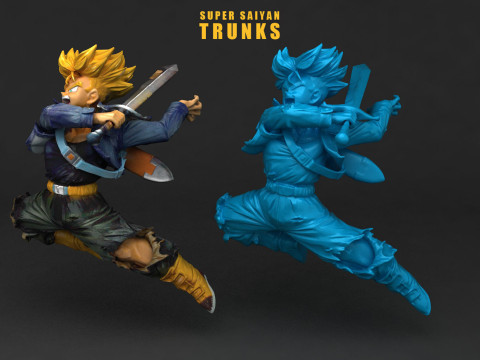 Super Saiyan Trunks Model Cetak 3D