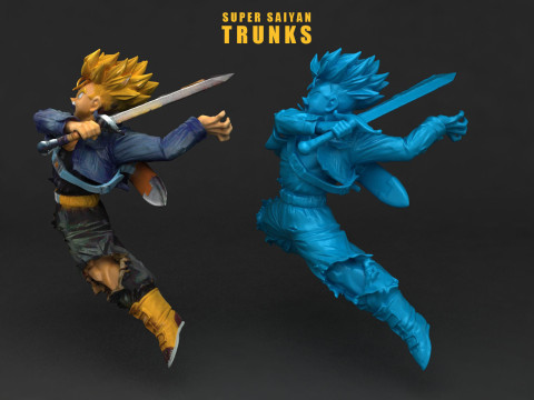 Super Saiyan Trunks Model Cetak 3D