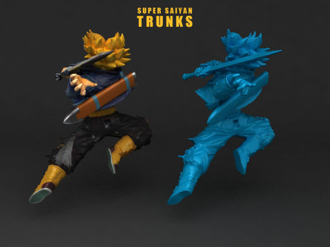 Super Saiyan Trunks Model Cetak 3D