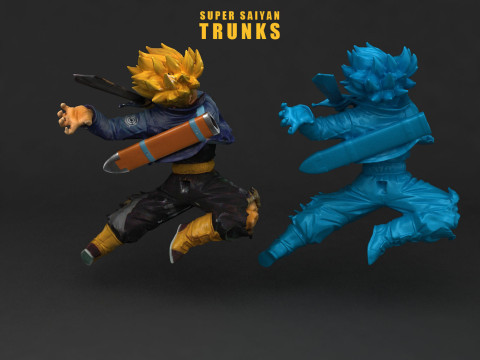 Super Saiyan Trunks Model Cetak 3D