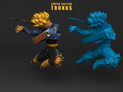 Super Saiyan Trunks Model Cetak 3D