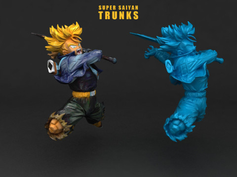 Super Saiyan Trunks Model Cetak 3D