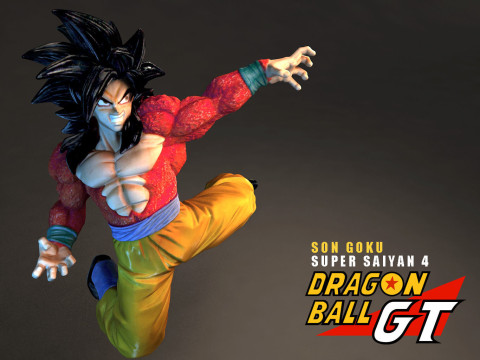 Son Goku Super Saiyan 4 3D Model