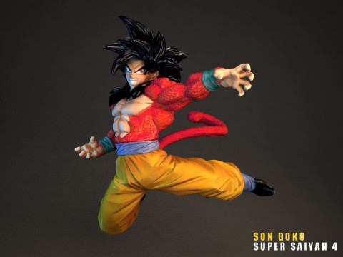 Son Goku Super Saiyan 4 3D Model