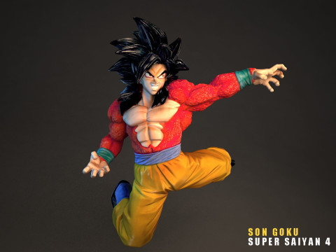 Son Goku Super Saiyan 4 3D Model