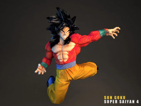 Son Goku Super Saiyan 4 3D Model