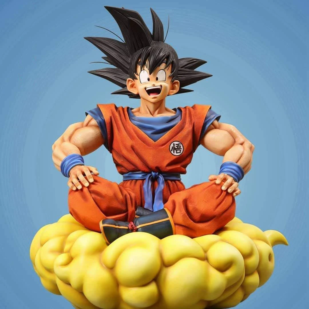Goku on Nimbus 3D Print Model .c4d .max .obj .3ds .fbx .stl .blend 