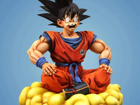 Goku on Nimbus 3D Print Model