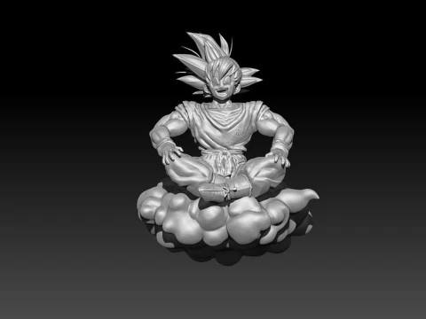 Goku on Nimbus 3D Print Model