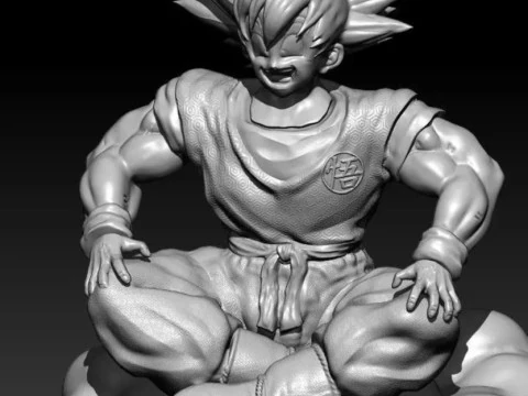 Goku on Nimbus 3D Print Model