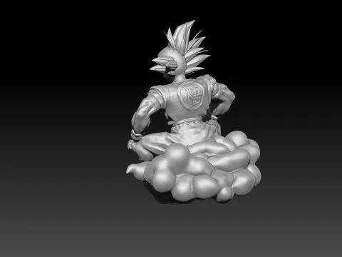 Goku on Nimbus 3D Print Model