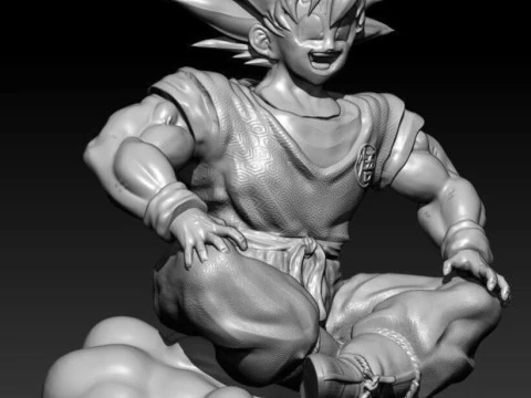 Goku on Nimbus 3D Print Model