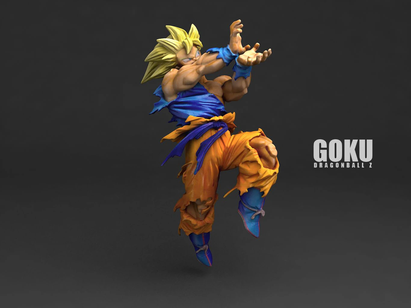 Goku Dragon Ball Z 3D Model .c4d .max .obj .3ds .fbx .stl .blend