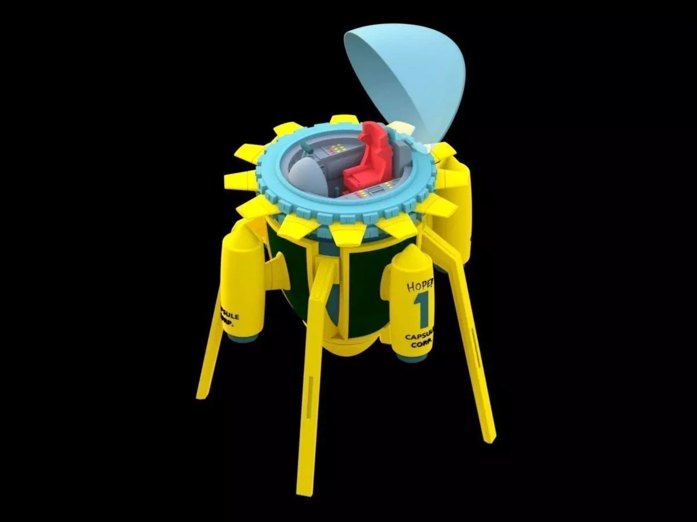 Dragon Ball Time Machine 3D Print Model .c4d .max .obj .3ds .fbx .stl .blend 