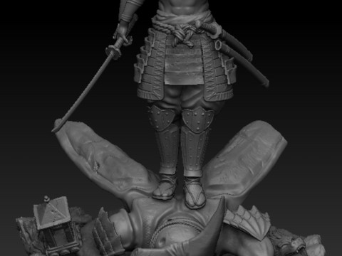 samurái de troncos Modelo de impresión 3D