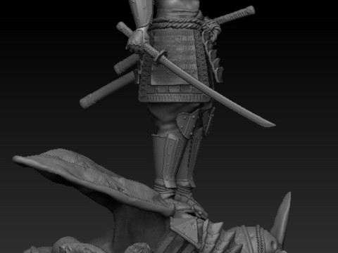 samurái de troncos Modelo de impresión 3D