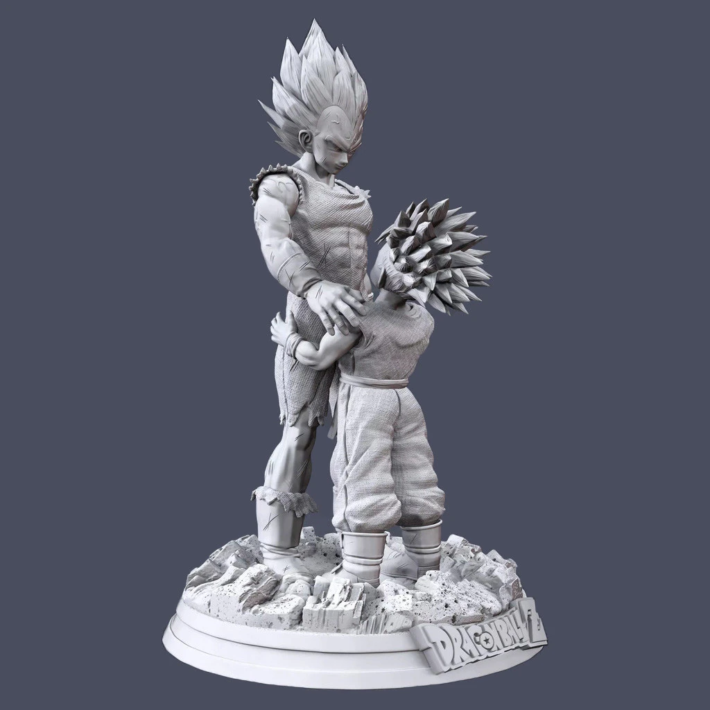 Vegeta and Trunks 3D Print Model .c4d .max .obj .3ds .fbx .stl .blend 