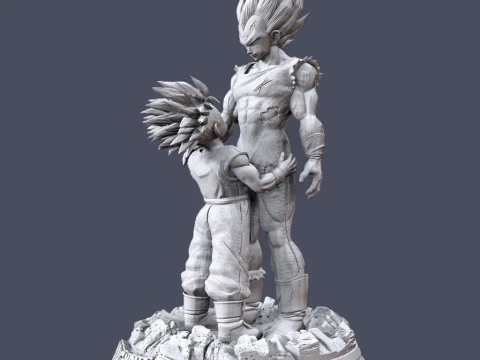 Vegeta and Trunks 3D Print Model