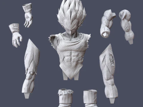 Vegeta and Trunks 3D Print Model