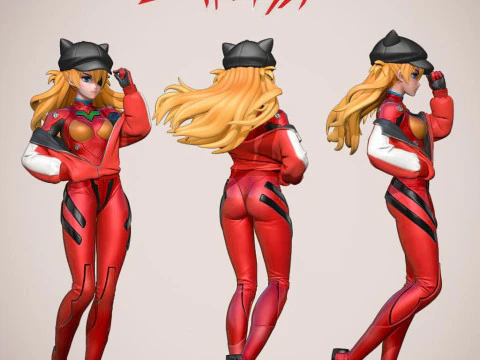 Asuka Langley - Evangelion Modèles 3D en vedette