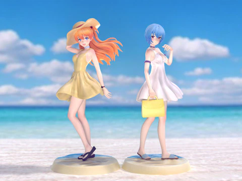 Robe d'&eacute;t&eacute; Asuka et Rei Modèles 3D en vedette