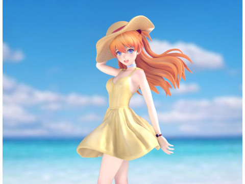 明日香和丽夏装 3D 打印模型