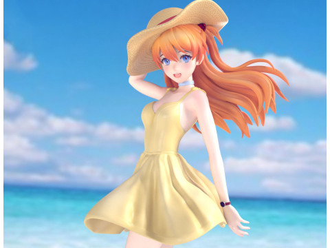 明日香和丽夏装 3D 打印模型